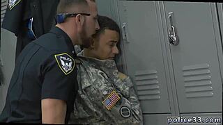 Gay police officers in action: Muscle and cock on display