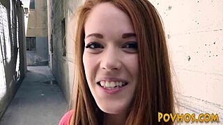 Ruda nastolatka 18+ POV tryska podczas jazdy na twardym chuja w scenie HD reality