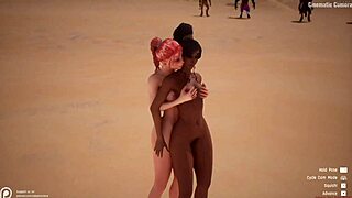 אחות ג'ינג'ית פראית מקבלת זיין קשה מלסביות