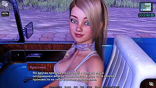 Sunshine Love Parte 30: Hermosa 3D adolescente 18+ se toca en el auto en la playa