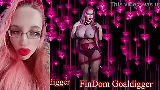 Gudinnen med briller gir jerk off-instruksjoner mens hun dominerer finansielt