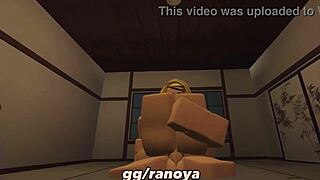 Orospu dev yarağı alır, vahşi Roblox karşılaşmasında. Büyük kıçı her vuruşta sallanır.