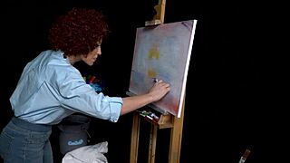 grote tieten milf Ryan Keely rockt Bob Ross cosplay