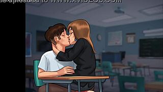 Грудастая Учительница Жестко Трахается в Классе