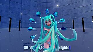 Helvete, BLUE K NIGHTS i Ray-MMD 3D VR180 med Cat Fate Cosplay Miku Girls!