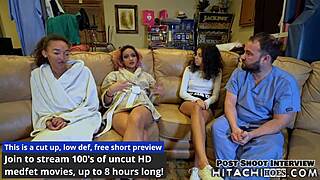 Zwei Krankenschwestern bringen Aria Nicole hart zum Kommen für Forschung... Doc Tampa filmt bei HitachiHoesCom!