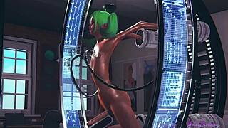 Ash el femboy yaoi monta máquina de sexo en anime 3D