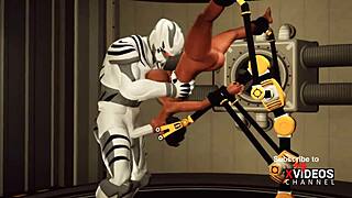 Isot tissit kaunotar rajoituksissa himoitsee kovaa ebony anaali seksiä sidottuna