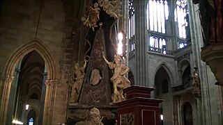 Exploring prague castle with european tourist vibes in czech republic