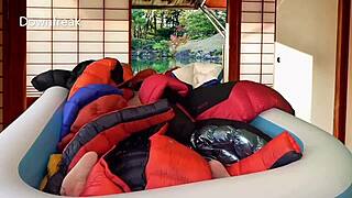 Masturbating In Satin Nylon Jackets Pool Cum Fetish