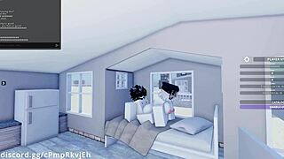 fucking my hot friend in missionary position in roblox with creampie