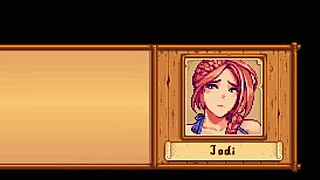 Jodi and Caroline relax in spa in Stardew Valley