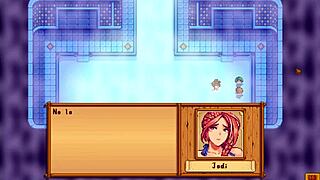 Jodi and Caroline relax in spa in Stardew Valley