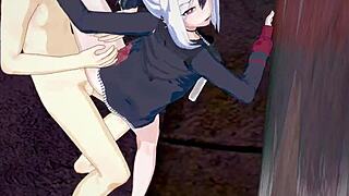 Blue archive goth girl Kayoko in 3D hentai action