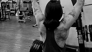 Flexible workout in thong panties