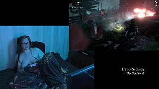 Naked Brunette BBW Plays Alan Wake With Big Tits
