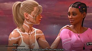 Can Atlas handle threesome sex with Leyala Kali and Naya in this visual novel?