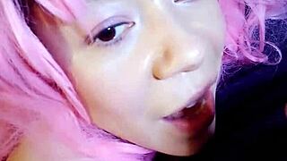 Amateur with big tits swallows monster cock in blowjob