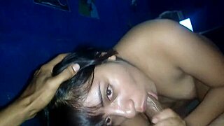 a latina girl experiences her first high definition blowjob leading to orgasm