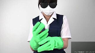 Detailed Handjob Using Latex Gloves On Asian Fetish