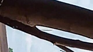 why does the brunette show her new ass in the woods?