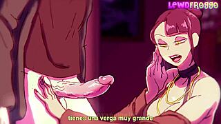 חברה מצוירת בסצנת משחק עם בחור