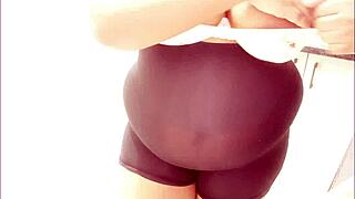 big ass latina maid bending in kitchen