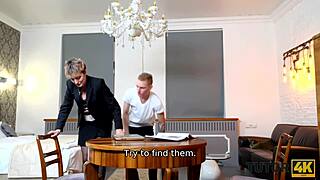 Mature Woman With Short Haircut Gives Muff To Young Man For Sex