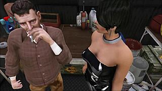 Cristina fucked by two mechanics in workshop