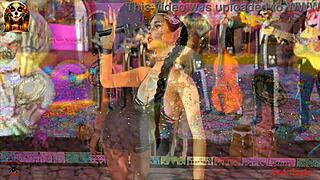 the crygirl with music and tight fit