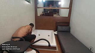 SOPHIE STEPHAN BENT OVER DEEPTHROATS MONSTER COCK