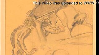 vintage erotic drawings tease