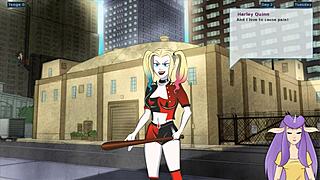 Harley Quinn getting facial and blowjob in uncensored anime game