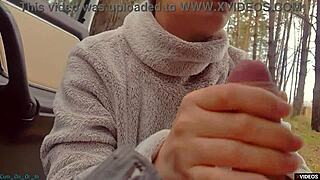 Blowjob milf whore from the highway cums on face!