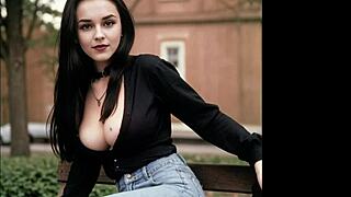 college goth girl gets wild in public hentai action outdoors.