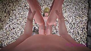 Intriguing fox maid cosplay in anime style