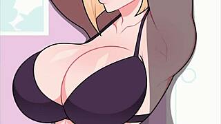 android 18 gets blowjob in short foxicube parody game