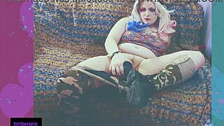 i'm harley quinn, masturbating with my dildo in bbw cosplay for mr j