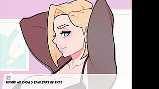 android 18 gets blowjob in short foxicube parody game
