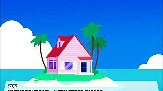 android 18 gets blowjob in short foxicube parody game