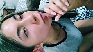 Amateur blowjob camera captures intense oral pleasure and facial finish.