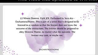 Female domme delivers jerk off instructions with denial in femdom session part one of twelve