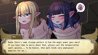 Bound angel struggles with sexual credits in anime game
