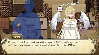 Bound angel struggles with sexual credits in anime game