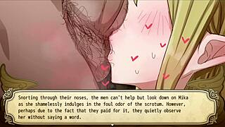 Bound angel struggles with sexual credits in anime game