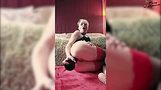 Mommy facefucks and anal toys roughly