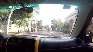 Two Crossdressing Girls Show Off On Street And Fuck Guy In Jimmy