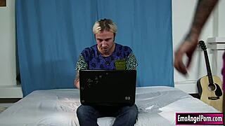 STEPson FUCKS his INK STEPMOM and STRIPPER!