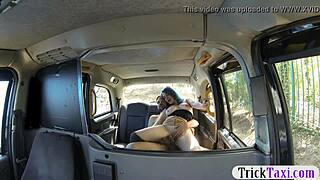 Big tits wife and husband banging hard in public backseat