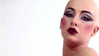 Bald Head Luca Bella In Hot Latex Corset